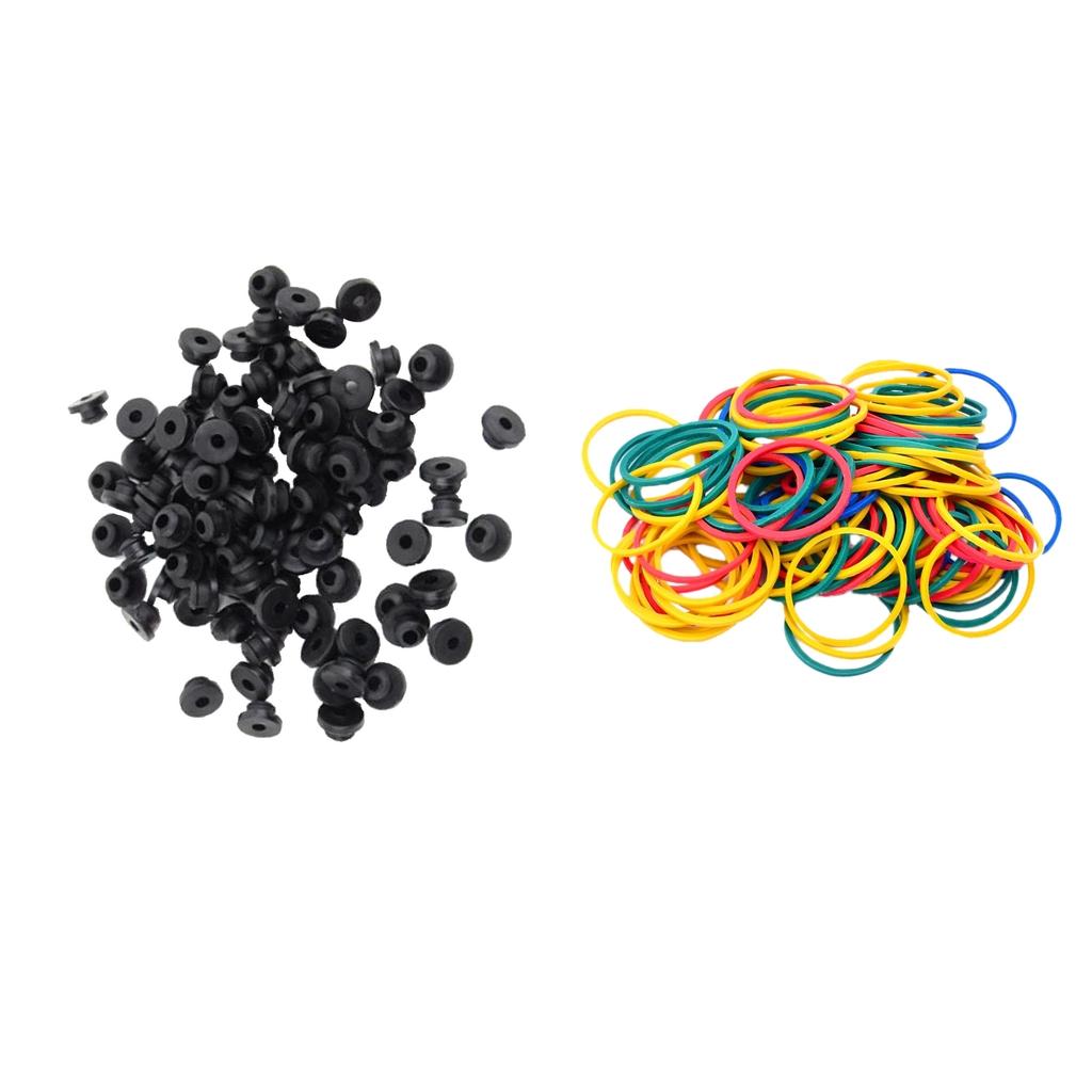 200x Elastic Rubber Bands Rubber Nipples For Tattoo Machine Supplies Set