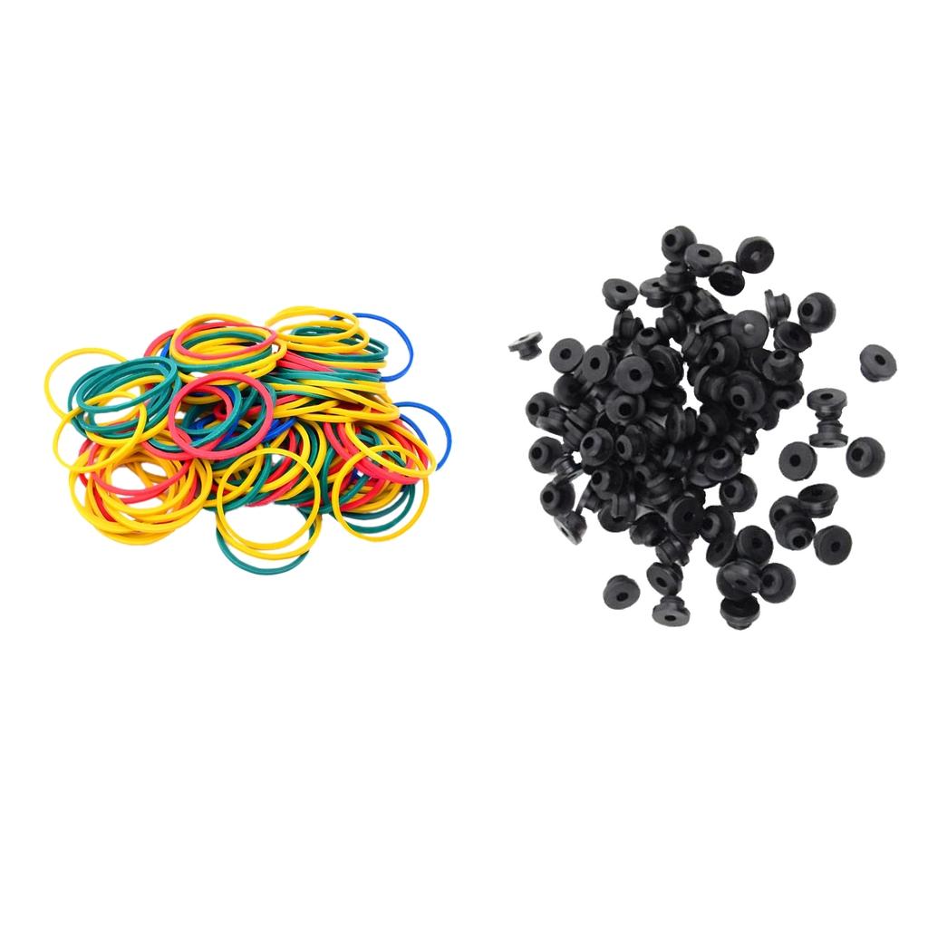 200x Elastic Rubber Bands Rubber Nipples For Tattoo Machine Supplies Set