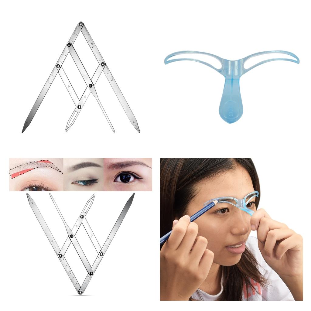 2Pcs Eyebrow Stencil Ruler Template Shaper Caliper Eyebrow Shaping Grooming