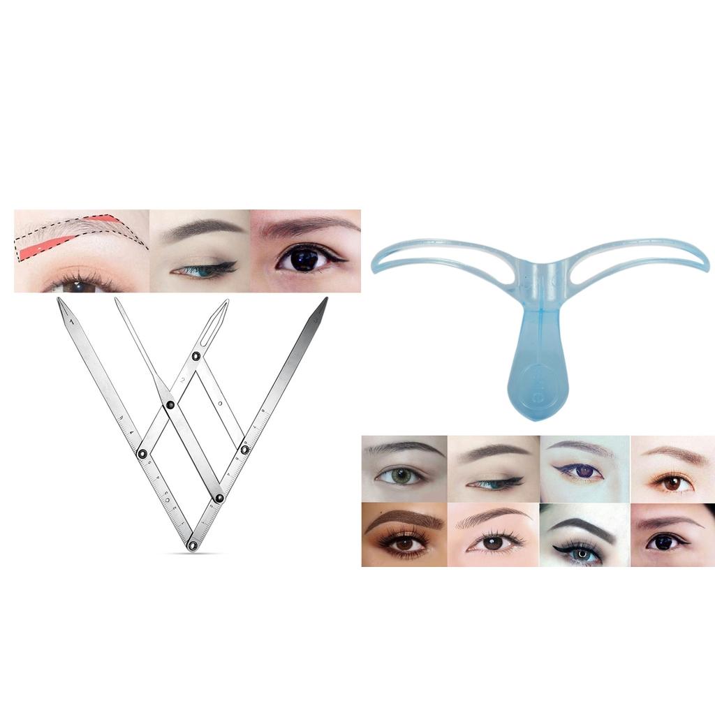 2Pcs Eyebrow Stencil Ruler Template Shaper Caliper Eyebrow Shaping Grooming