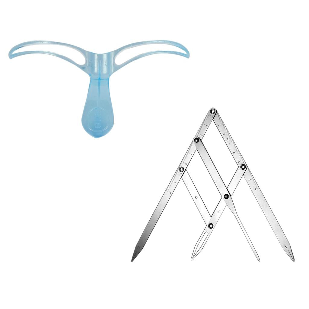 2Pcs Eyebrow Stencil Ruler Template Shaper Caliper Eyebrow Shaping Grooming
