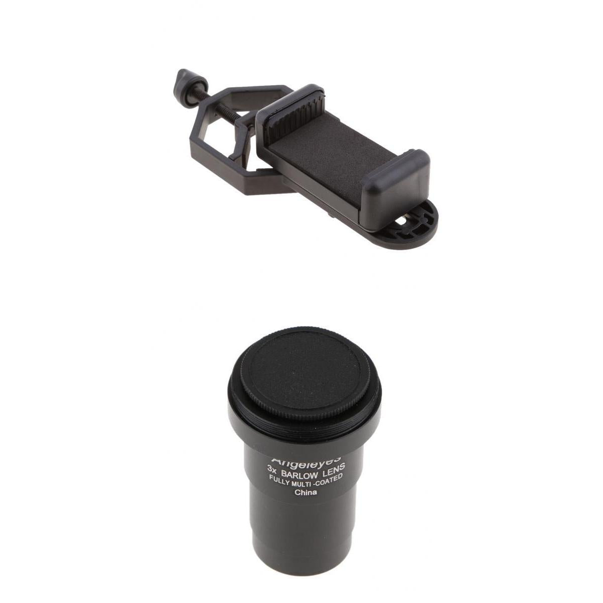 Barlow Lens Eyepiece 3X for Celestron + Cell Phone Telescope Adapter Mount