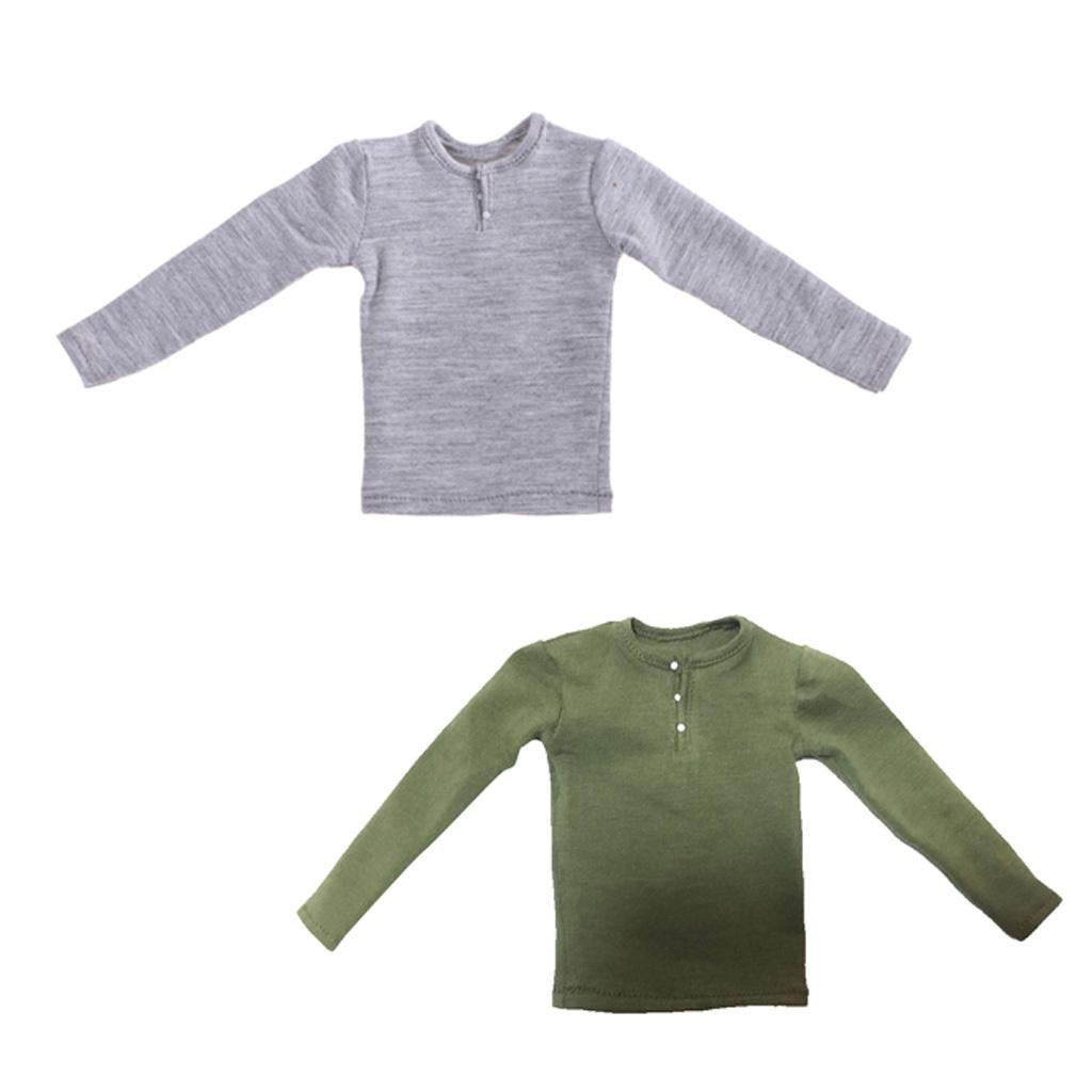 1/6 Scale Male Figure Long Sleeve T-shirts for 12 Inch Action Body