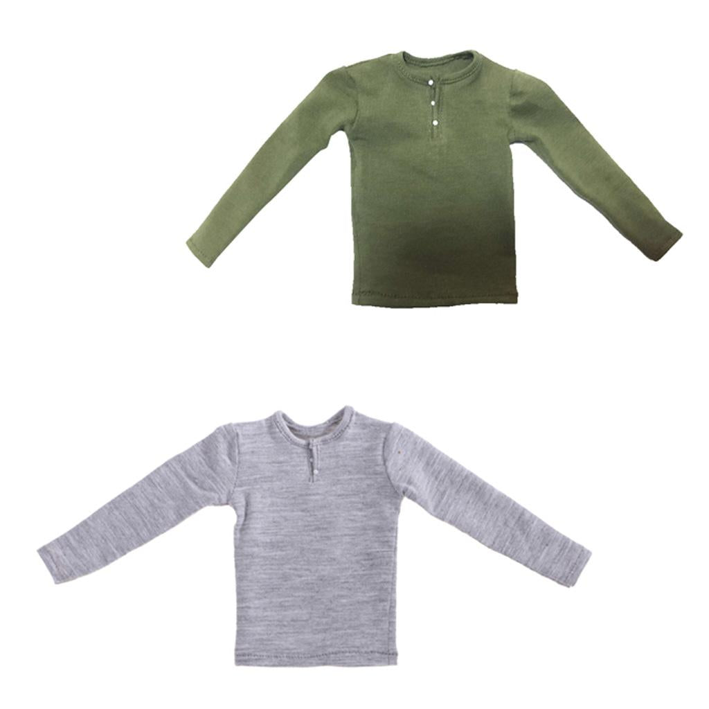 1/6 Scale Male Figure Long Sleeve T-shirts for 12 Inch Action Body