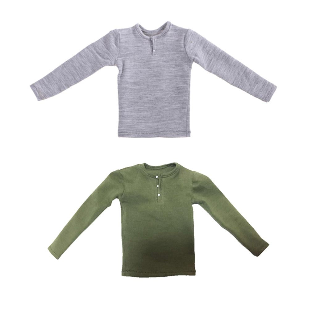1/6 Scale Male Figure Long Sleeve T-shirts for 12 Inch Action Body