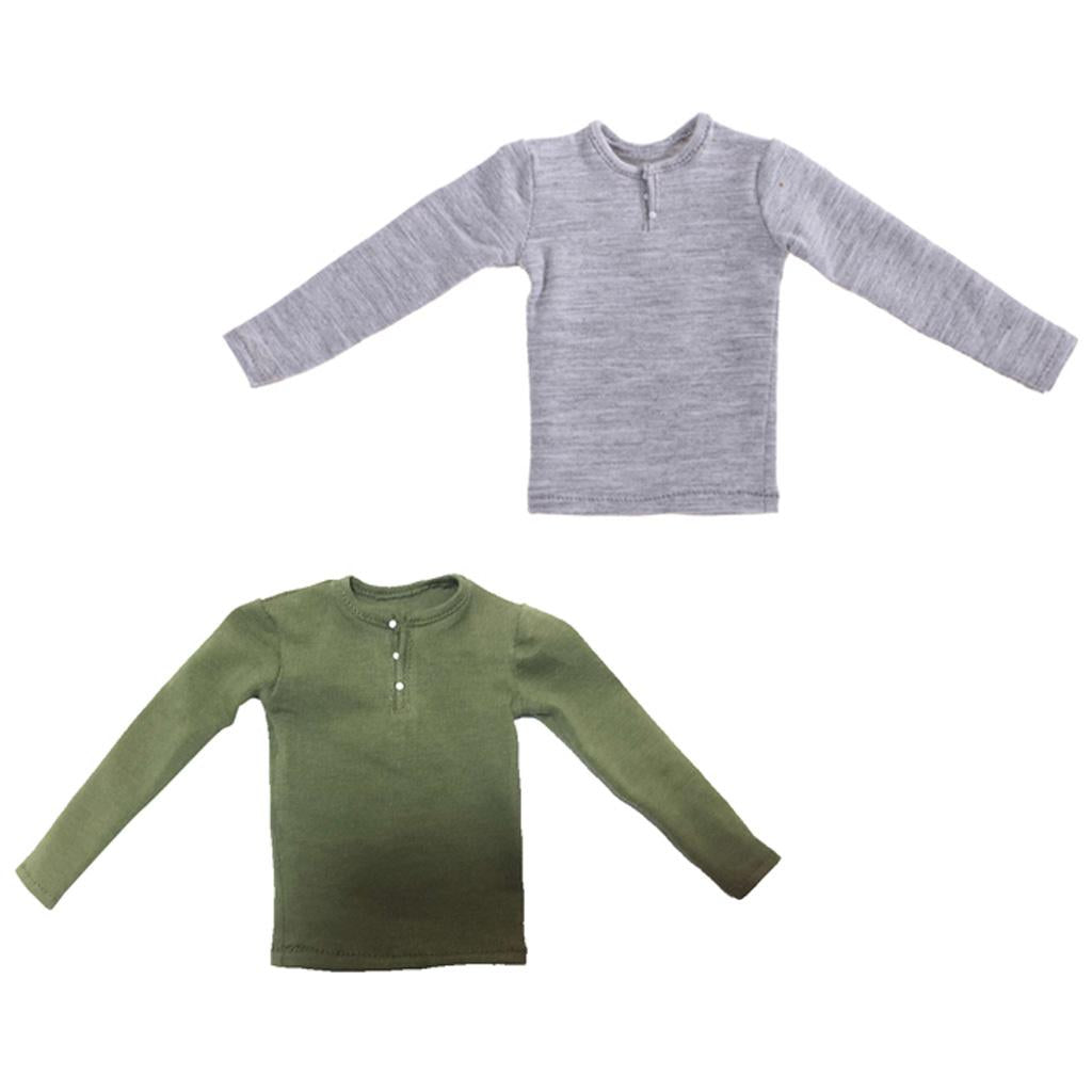 1/6 Scale Male Figure Long Sleeve T-shirts for 12 Inch Action Body