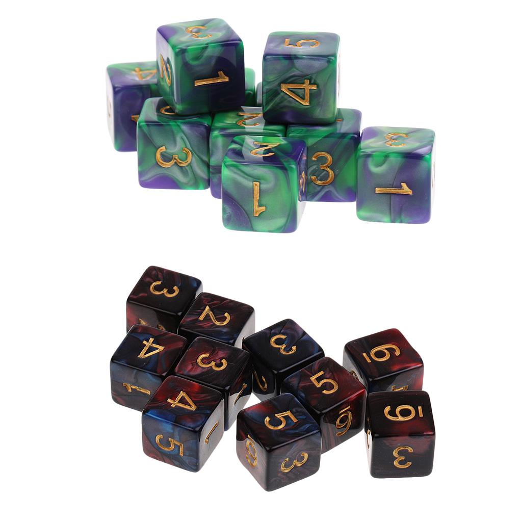 20 Pieces 16mm Six-sided Acrylic Dice Family Set for D&D TRPG Dice Cup Game