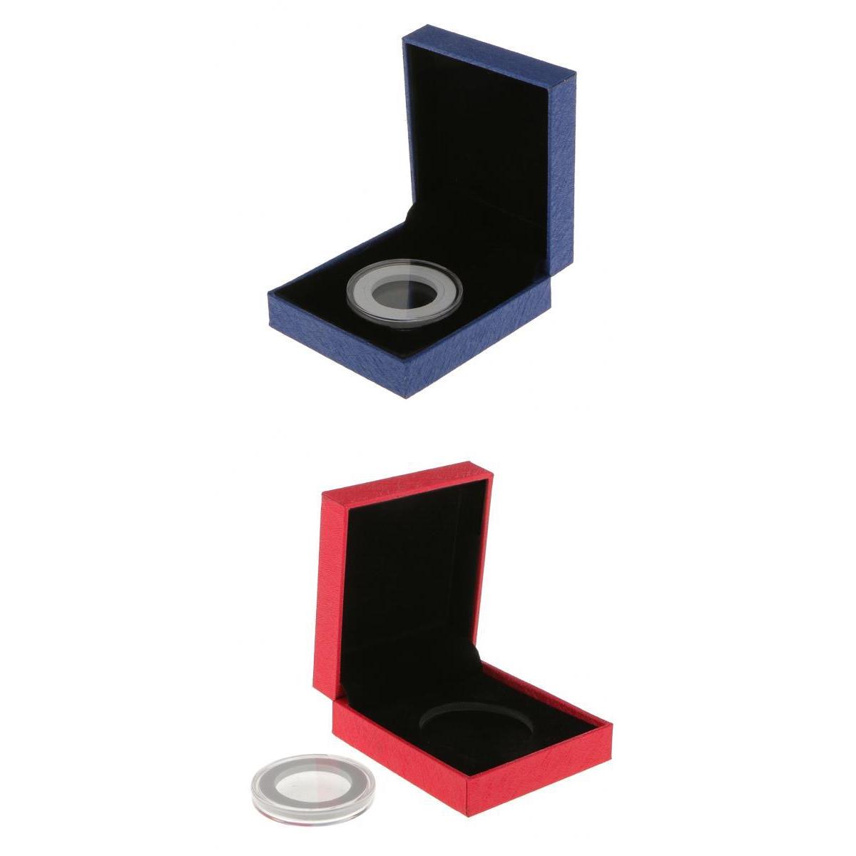 2pcs Fancy Single Coin Holder Display for 38MM Commemorative Coins Gift Box