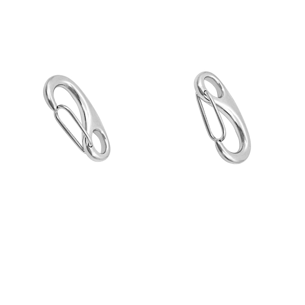 2 Pieces Heavy Duty 2 50mm Spring Gate Snap Hook for Carabiner Swing Silver"