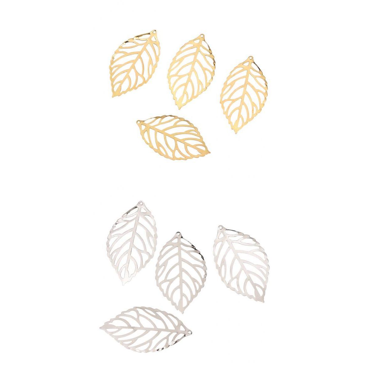 200 Pieces Hollow Filigree Charms Leaf Pendants Jewelry Findings Accessories