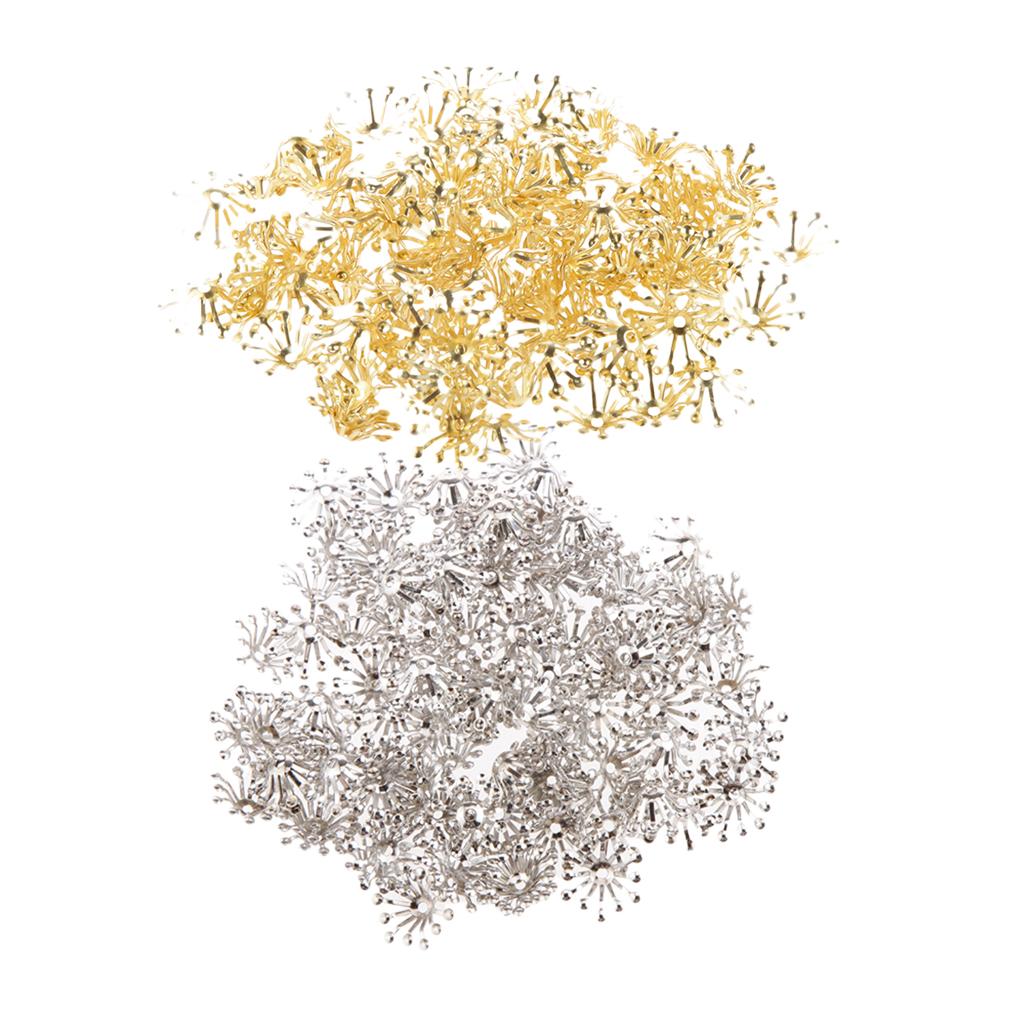 200 Pieces 13mm Bead Cap Ends Accessories Jewelry Findings Craft Silver Gold