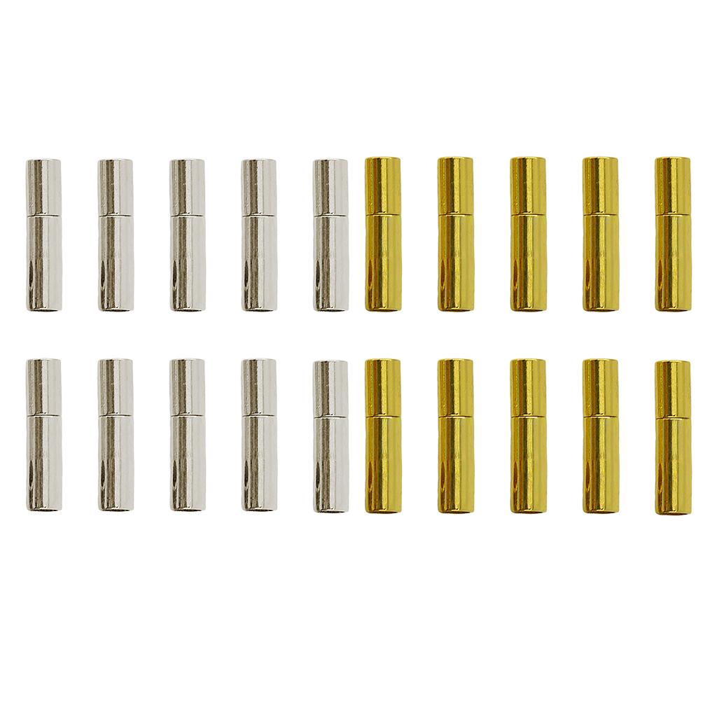 20 Sets 3mm Leather Bayonet Push Clasps Leather Cord Ends Jewelry DIY Silver