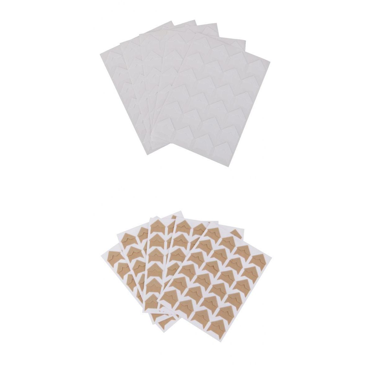 10 Sheets 240pcs DIY Photo Album Scrapbook Corner Stickers White Brown