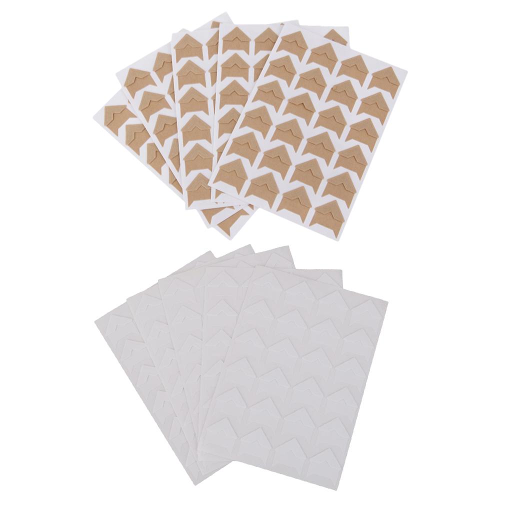 10 Sheets 240pcs DIY Photo Album Scrapbook Corner Stickers White Brown