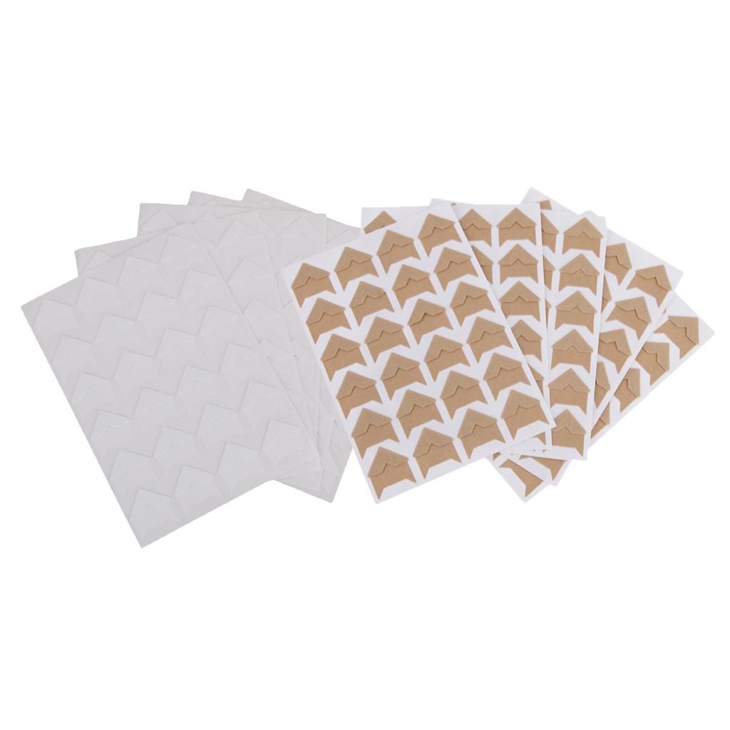 10 Sheets 240pcs DIY Photo Album Scrapbook Corner Stickers White Brown