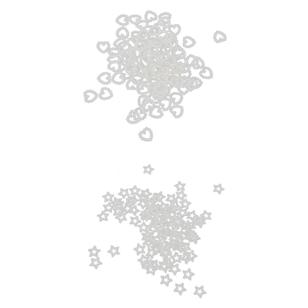 200 Pieces Heart Star Shape Faux Pearls Cabochon Embellishments for Wedding