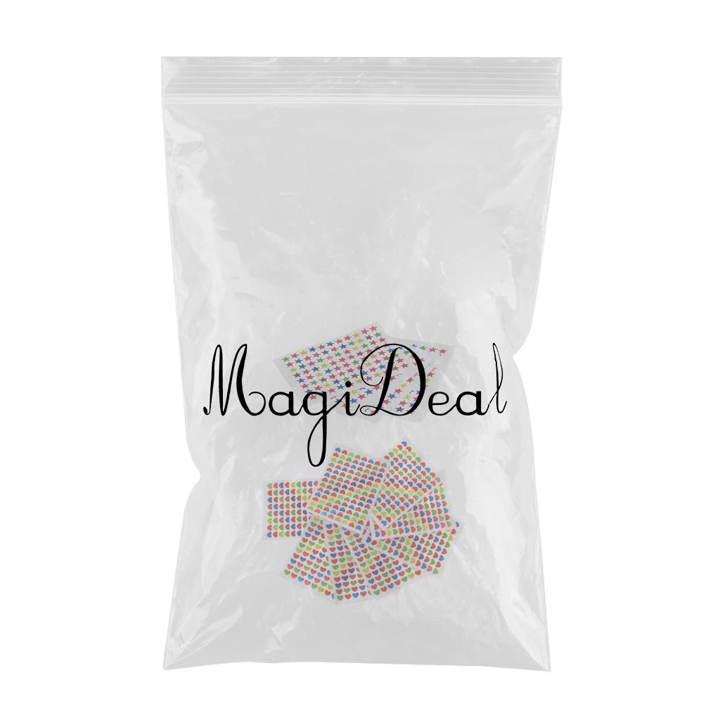 20 Pcs Multicolor Mini Removable Teacher Reward Stickers Love Heart & Star