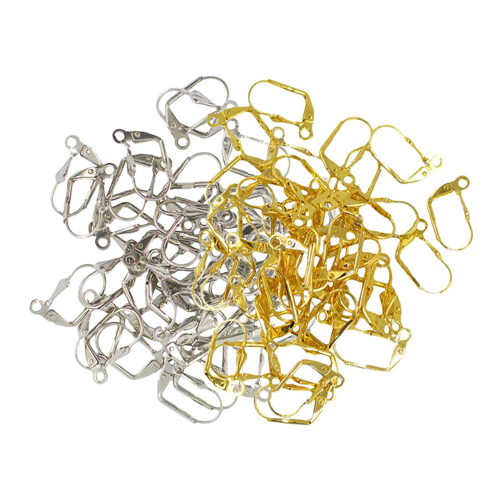 100 Pcs Brass Earring French Lever Back Earrings Ear Wire Earring Hooks