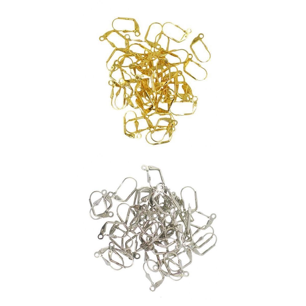 100 Pcs Brass Earring French Lever Back Earrings Ear Wire Earring Hooks