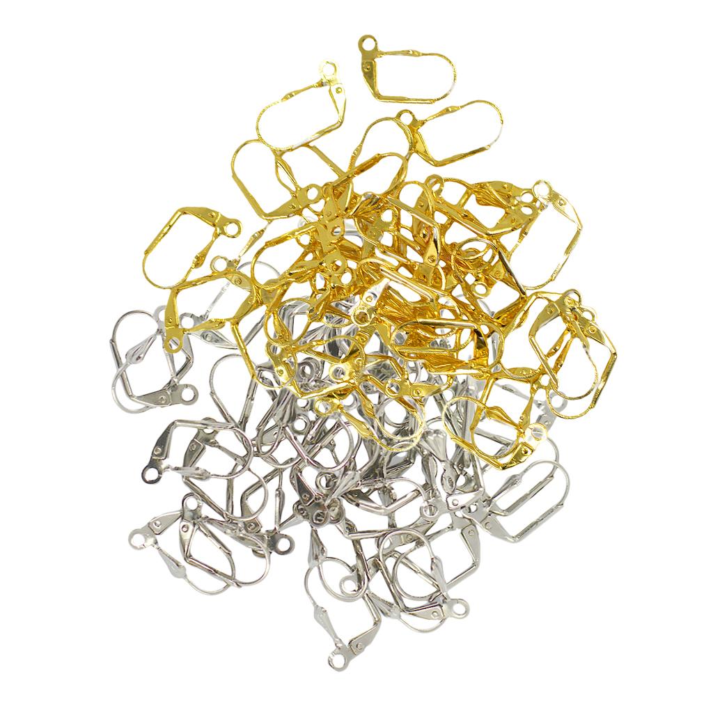 100 Pcs Brass Earring French Lever Back Earrings Ear Wire Earring Hooks
