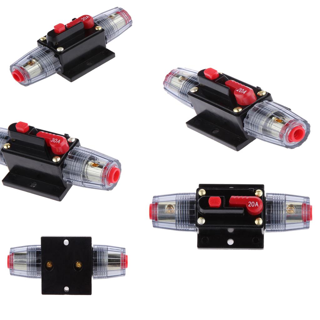 12V-24V Inline Auto Circuit Breaker 20A & 30A Switch Car Audio Fuse SKCB-02