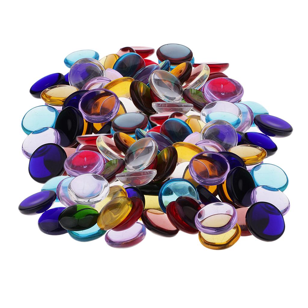 200g Assorted Round Vitreous Glass Mosaic Tiles for Arts DIY Crafts