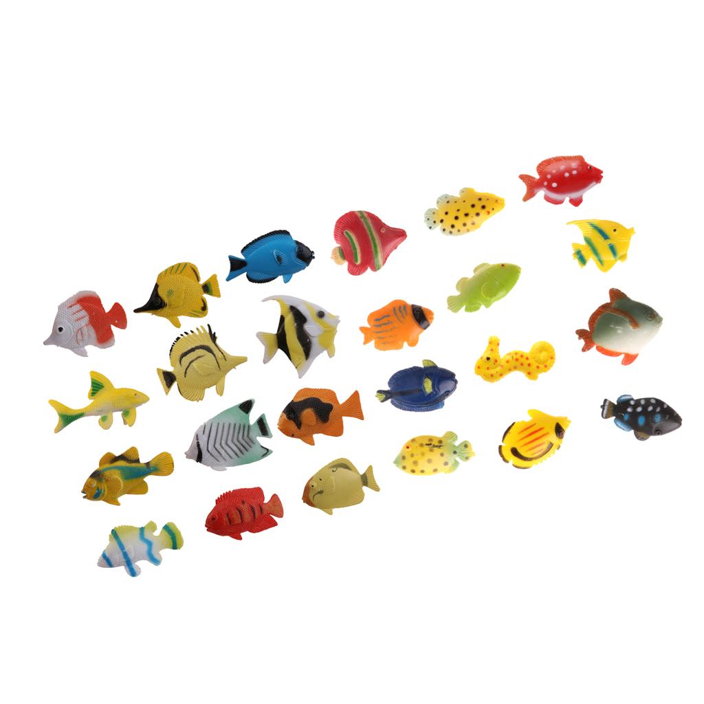 24-piece Plastic Marine Animal Fish Model Educational Toy Party Bag Fillers