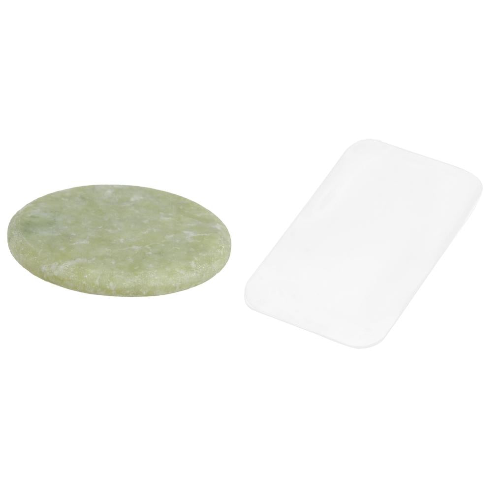 2pcs Eyelash Extension Jade Stone Glue Adhesive Holder & Silcone Eyelash Pad