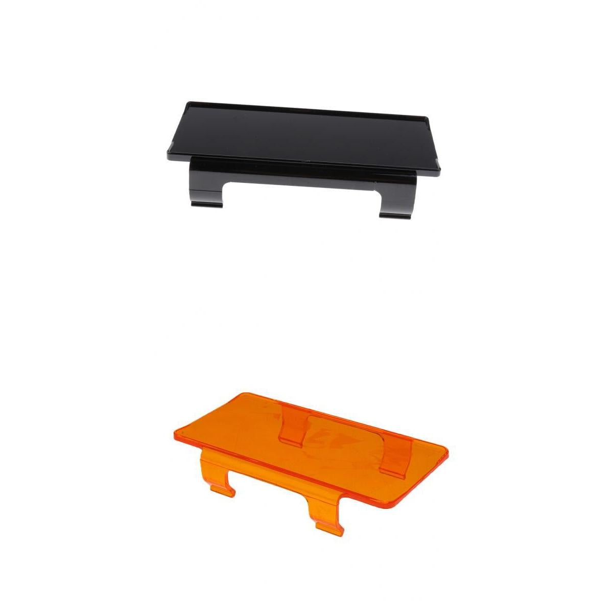 2X Car SUV Lens Cover Snap Housing for Straight Curved LED Light Black+Amber