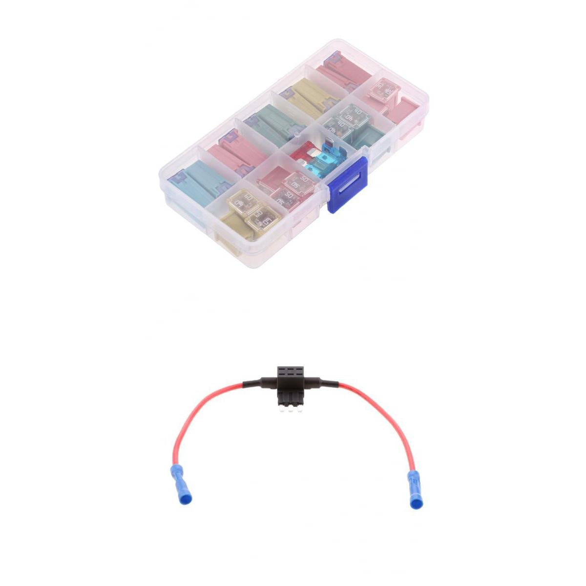 27 Pieces Mini Blade Fuse Assortment Kits for Car Truck & Fuse Holder Wire