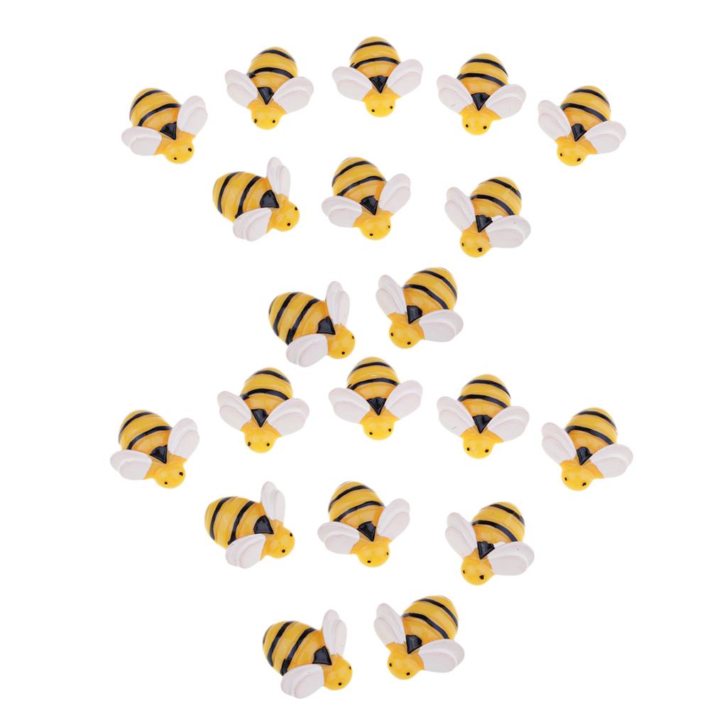 20 Pieces Bee Shape Resin Flatback Embellishment DIY Phone Case Decoration