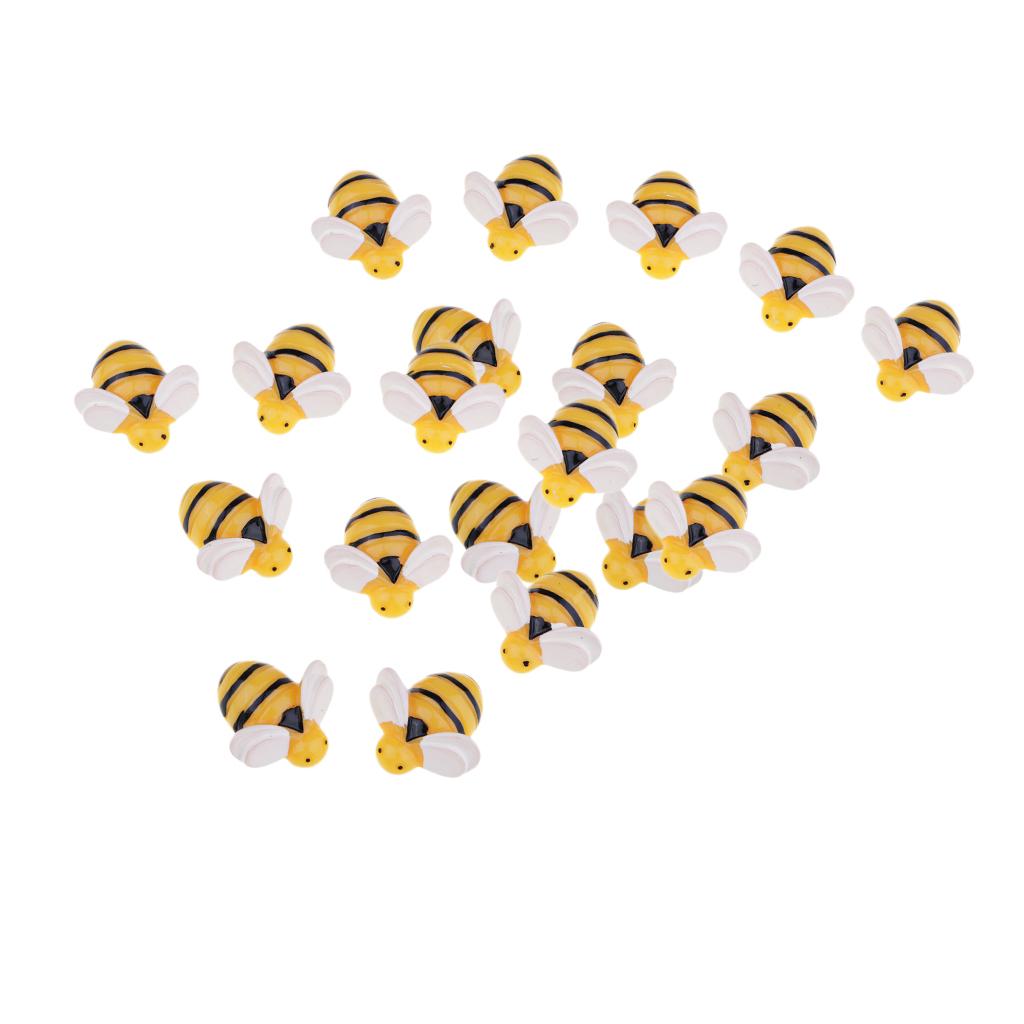 20 Pieces Bee Shape Resin Flatback Embellishment DIY Phone Case Decoration