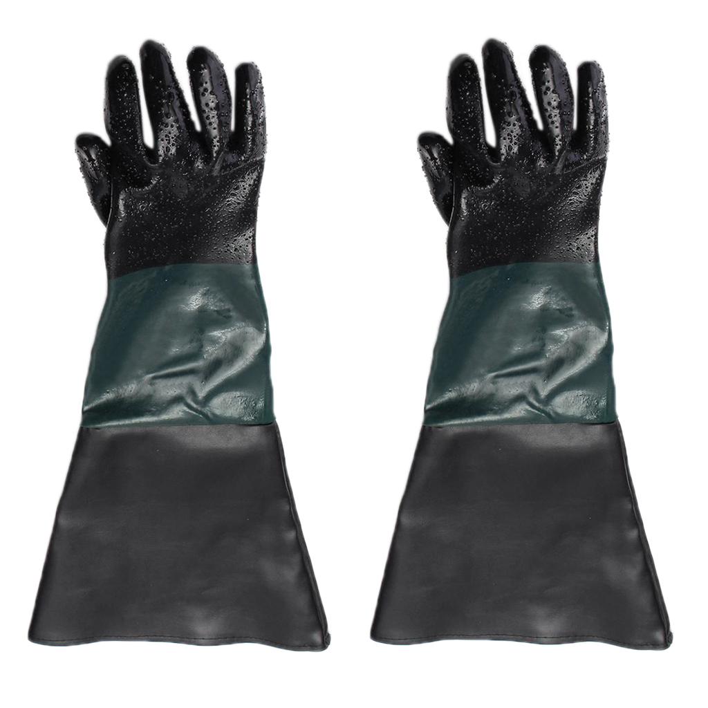 2x Left Hand Protective Working Gloves for Sand Blaster Blast Cabinet 60cm
