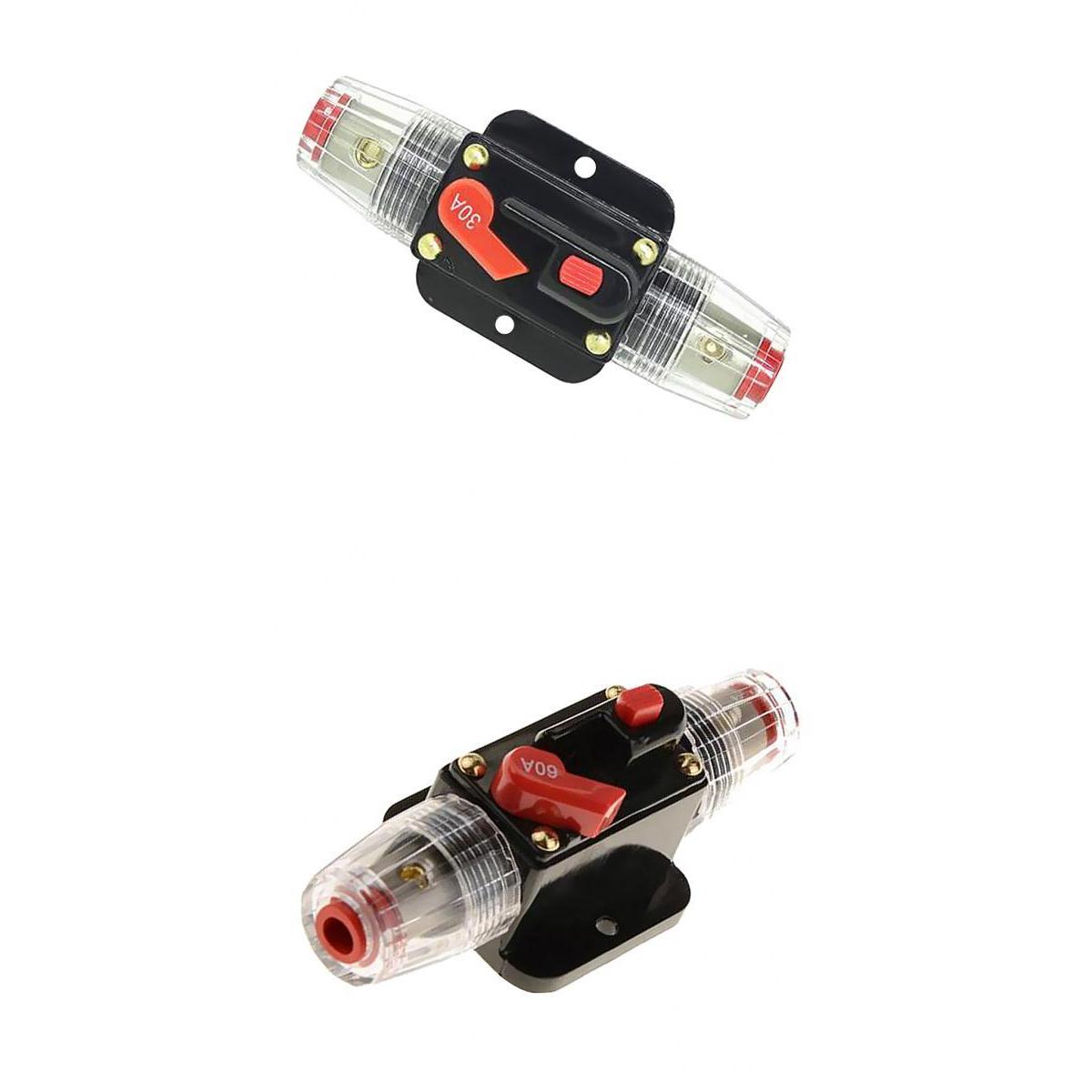 30A + 60A 12V DC Solar System Waterproof Circuit Breaker Reset Fuse Inverter