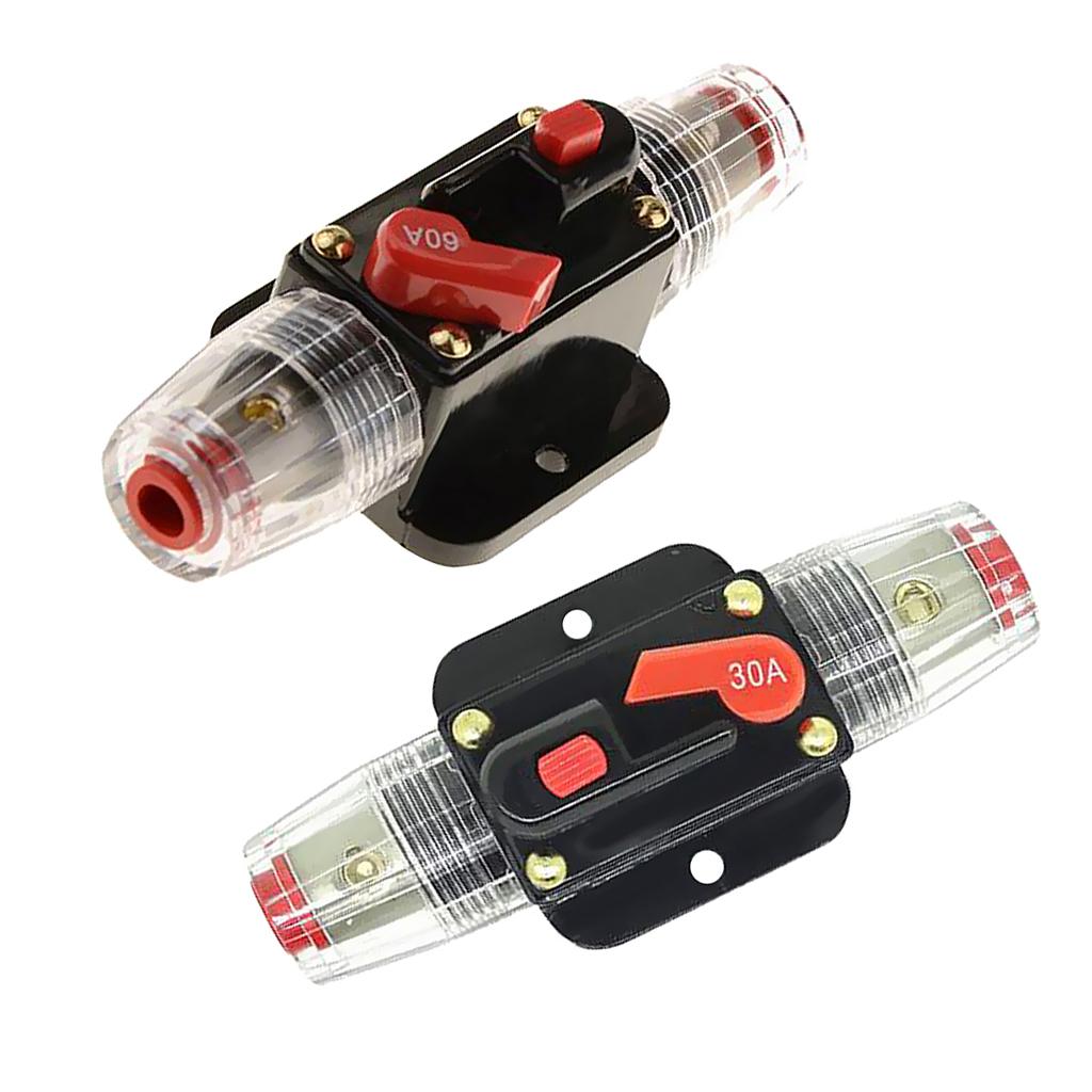 30A + 60A 12V DC Solar System Waterproof Circuit Breaker Reset Fuse Inverter