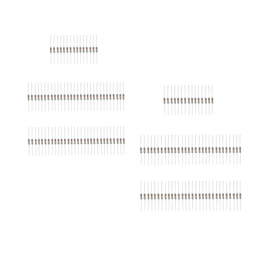 150 Pieces 30 Value 3W 0.1 Ohm - 750 Ohm Carbon Film Resistors Assorted Kit