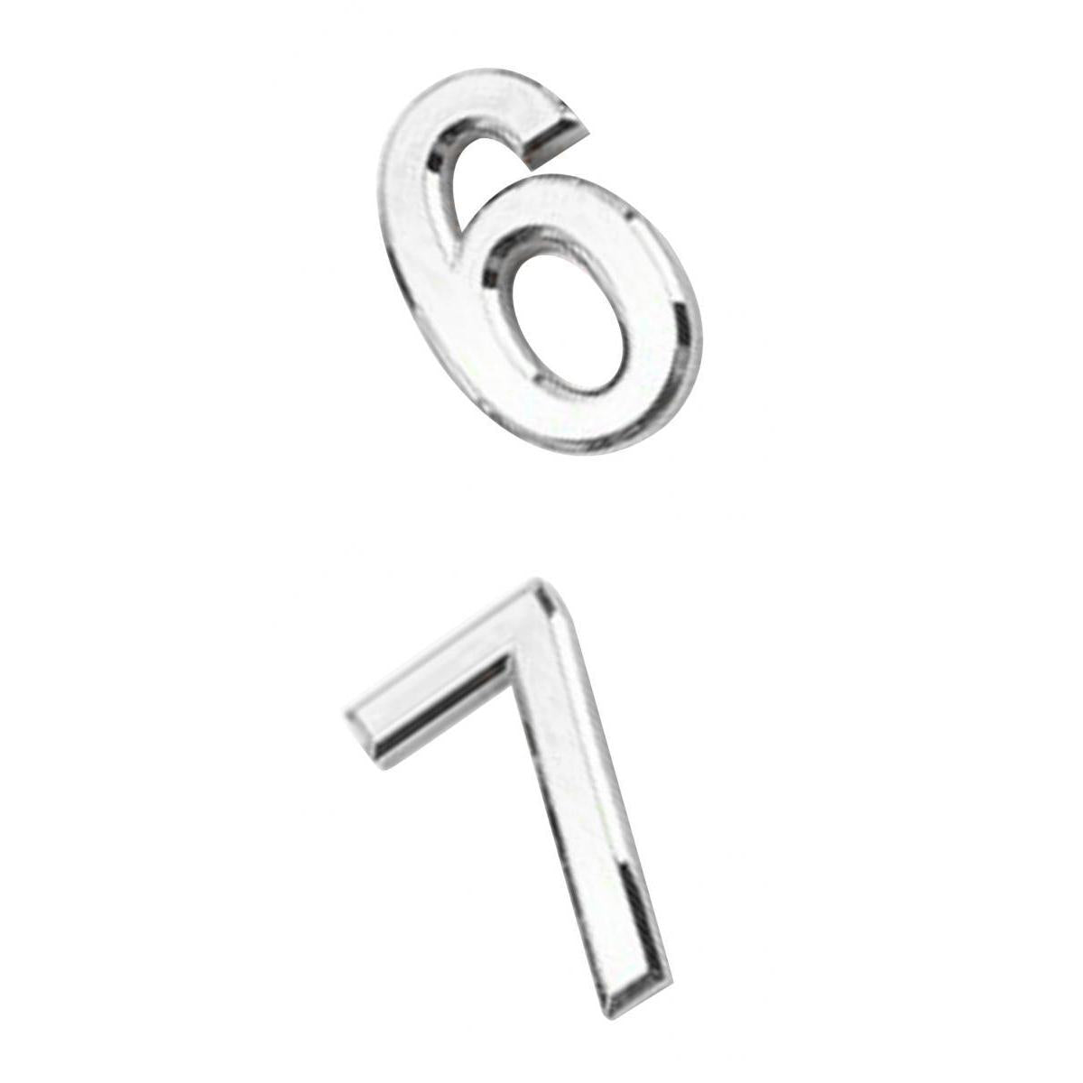 2Pcs Silver Plastic Self-Adhesive House Hotel Door Number 6 and Number 7