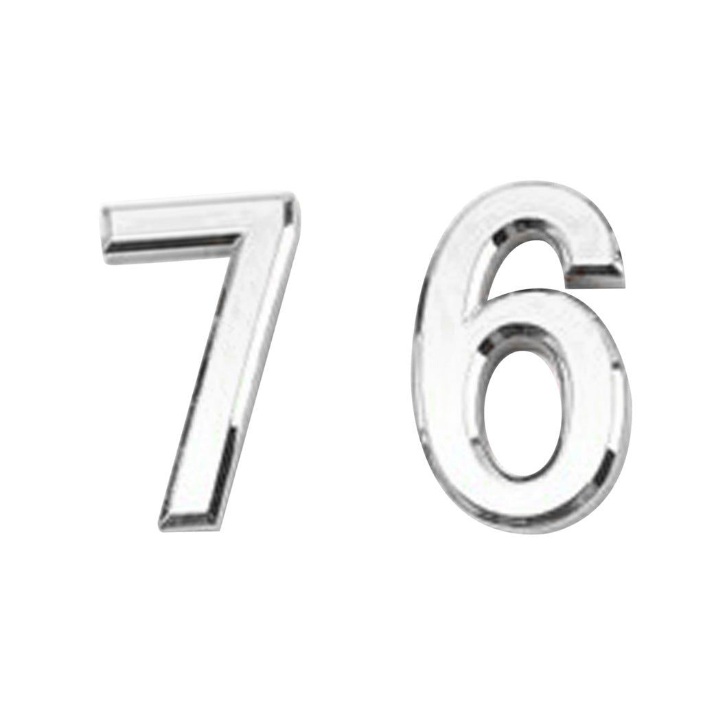 2Pcs Silver Plastic Self-Adhesive House Hotel Door Number 6 and Number 7