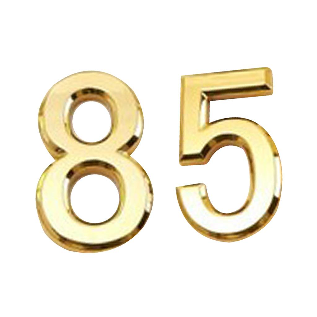 2Pcs Gold Plastic Self-Adhesive House Hotel Door Number 5 and Number 8