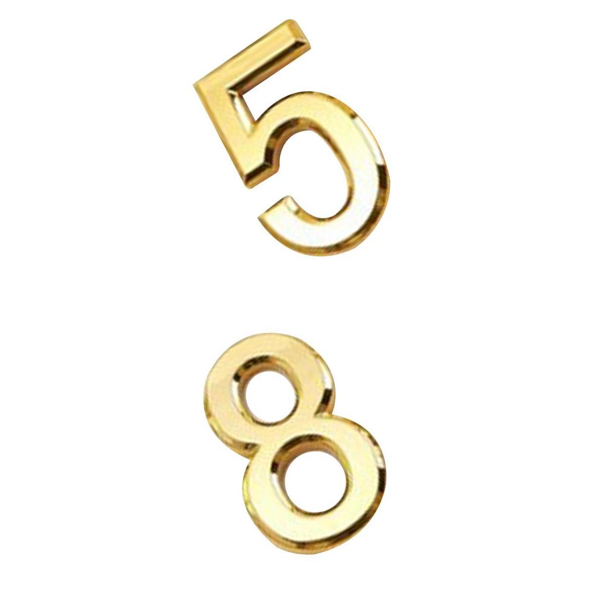 2Pcs Gold Plastic Self-Adhesive House Hotel Door Number 5 and Number 8