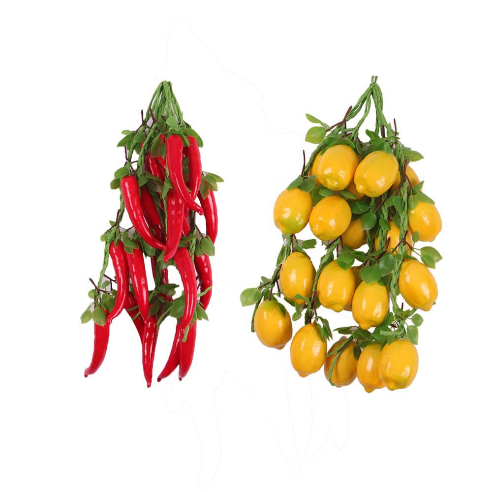 10Pcs Artificial Fruits Vegetables Strings Agritainment Farm Hanging Decor