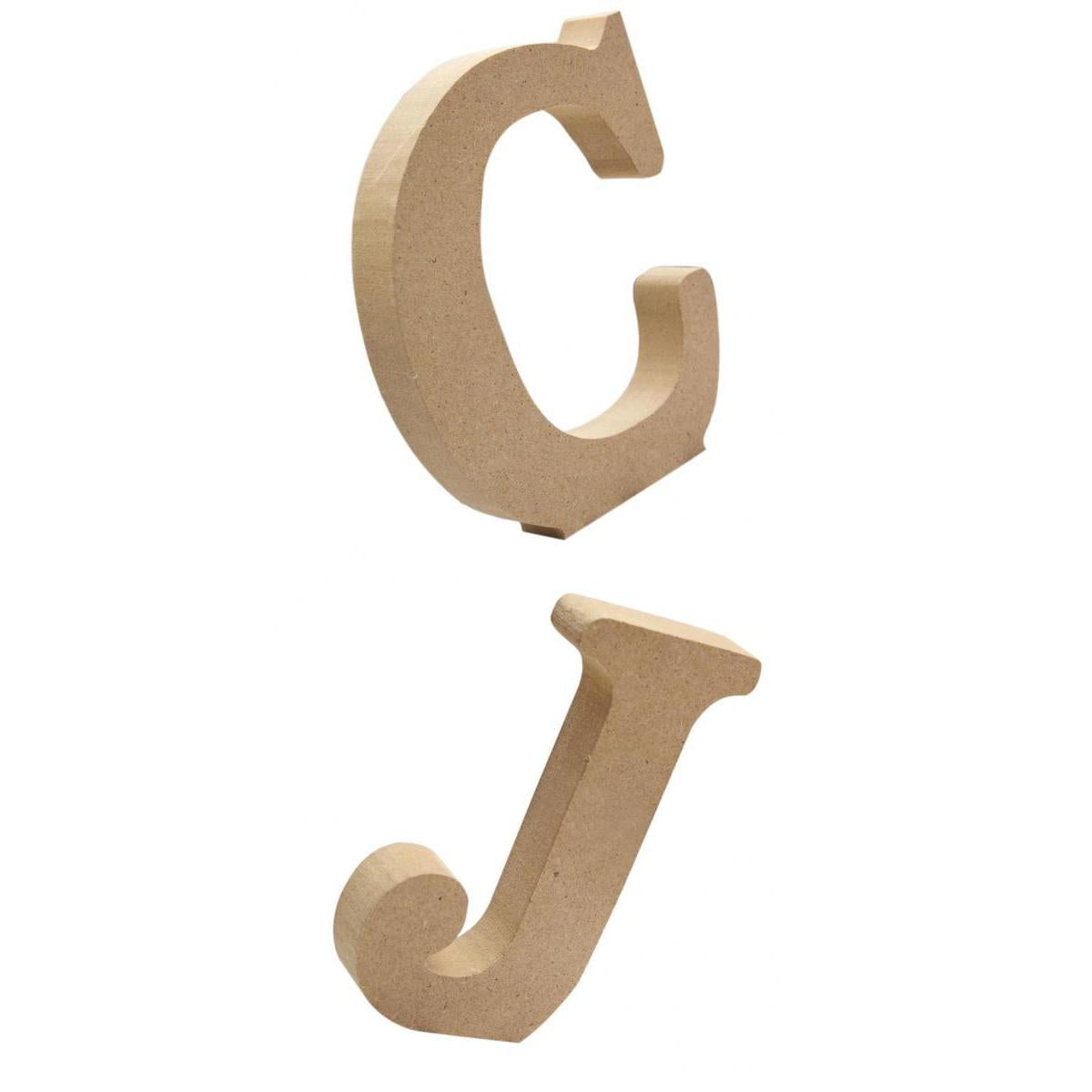 2Pcs Wooden Alphabet Letter Plaque Wall Hanging Wedding Nursery Decor J & C
