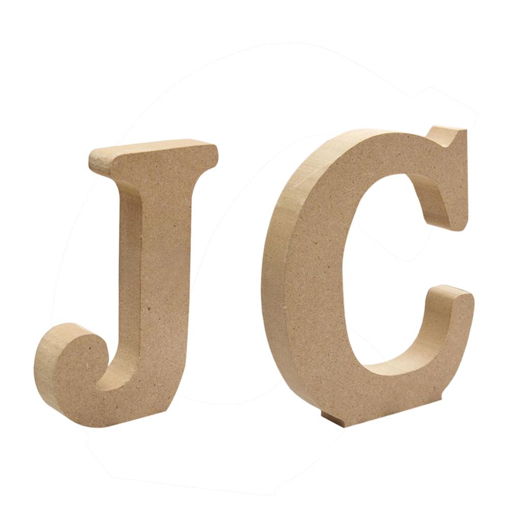 2Pcs Wooden Alphabet Letter Plaque Wall Hanging Wedding Nursery Decor J & C