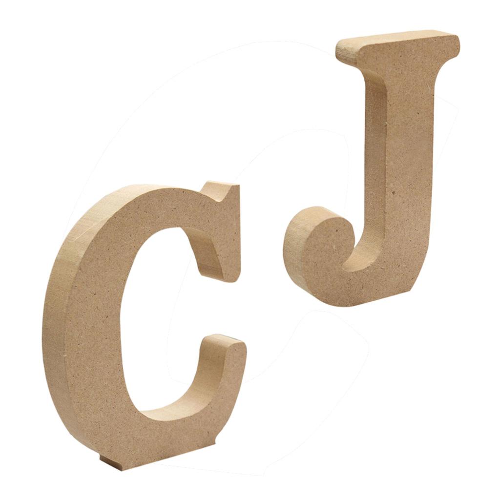 2Pcs Wooden Alphabet Letter Plaque Wall Hanging Wedding Nursery Decor J & C