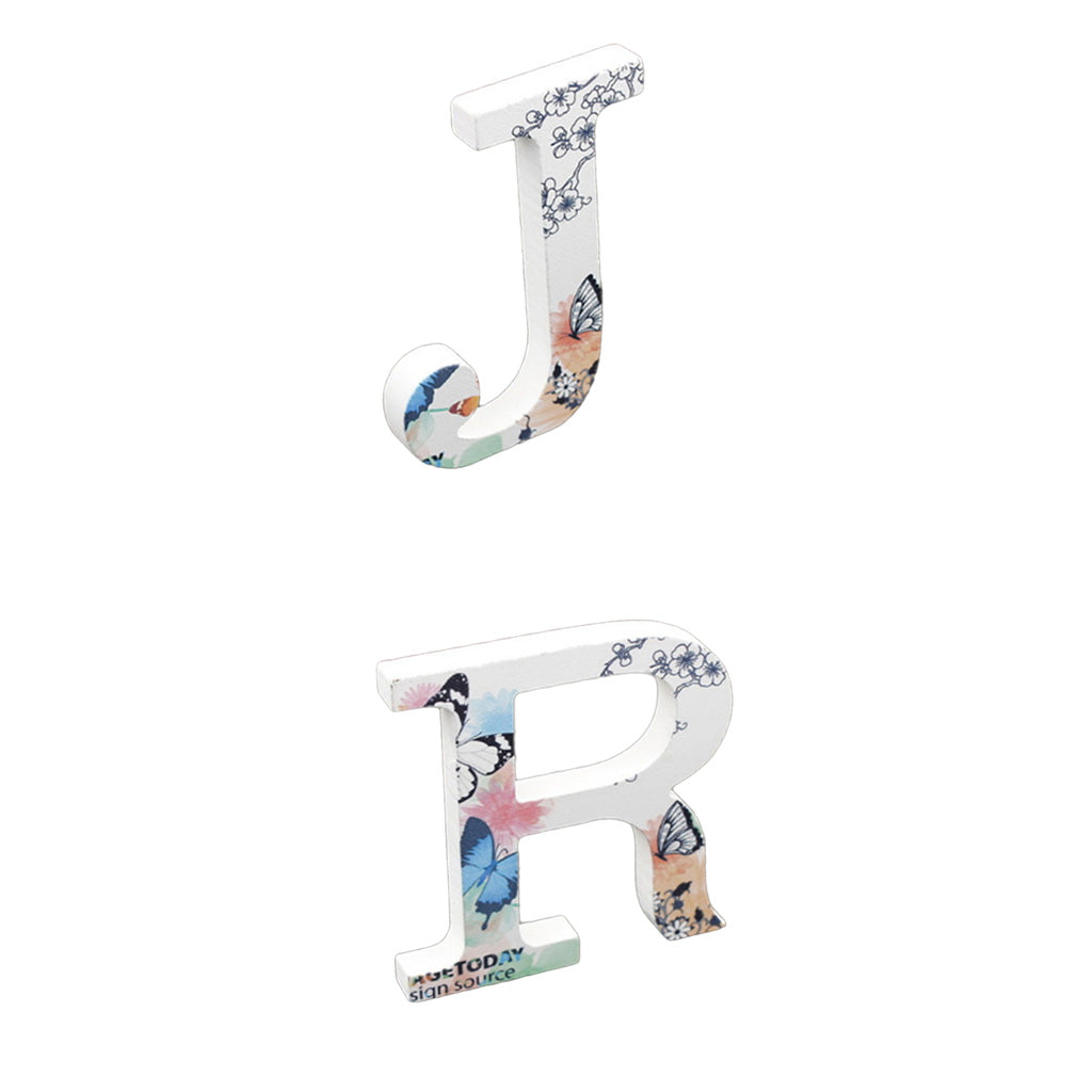 2Pcs Wooden Alphabet Craft Letters Plaque Home Wedding Nursery Party Decor