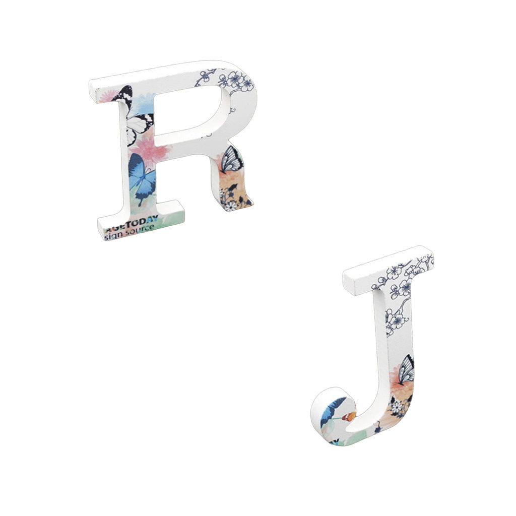 2Pcs Wooden Alphabet Craft Letters Plaque Home Wedding Nursery Party Decor