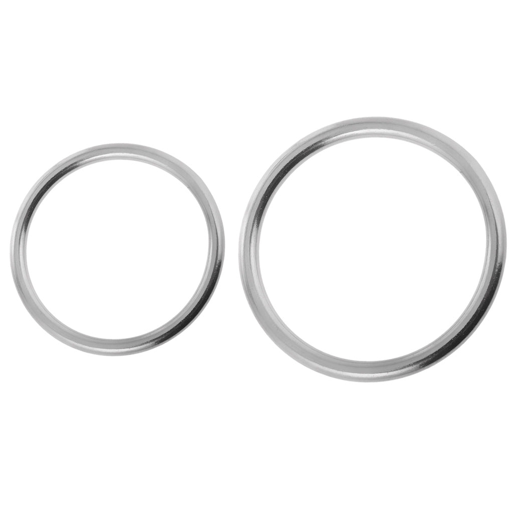 2Pcs Seamless Stainless Steel O Round Rings Circle Craft Webbing Boat