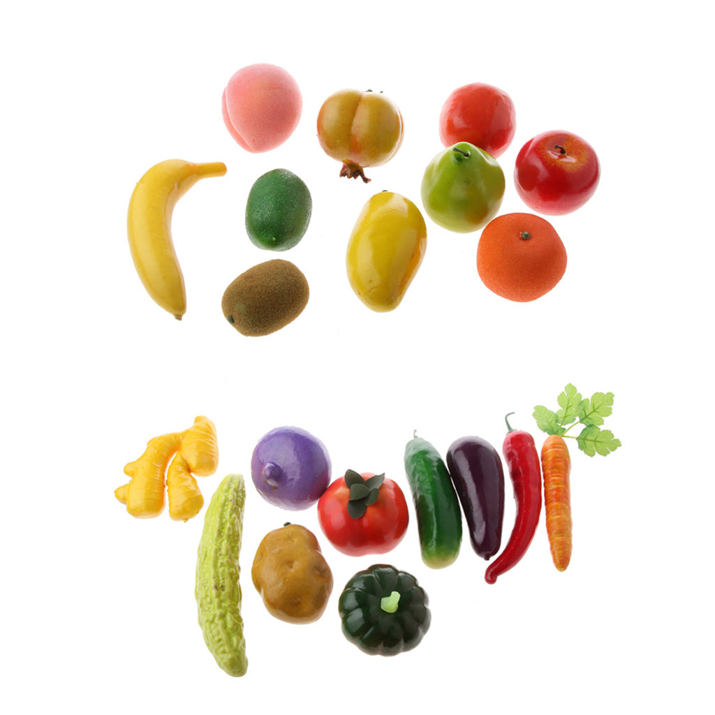 20Pcs Artificial Vegetables Fruits Food Home Store Display Photography Prop