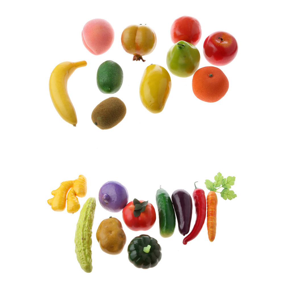 20Pcs Artificial Vegetables Fruits Food Home Store Display Photography Prop