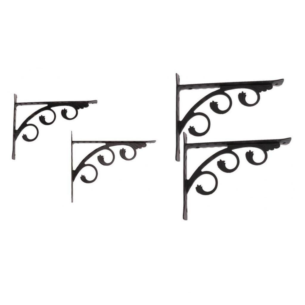 4Pcs European Style L Shaped Wall Mounted Shelf Bracket Hanging Holder